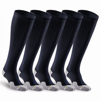 Chaussettes de compression pour course à pied et marathon, longueur mollet, soutien du pied et de la cheville, noires, unisexe