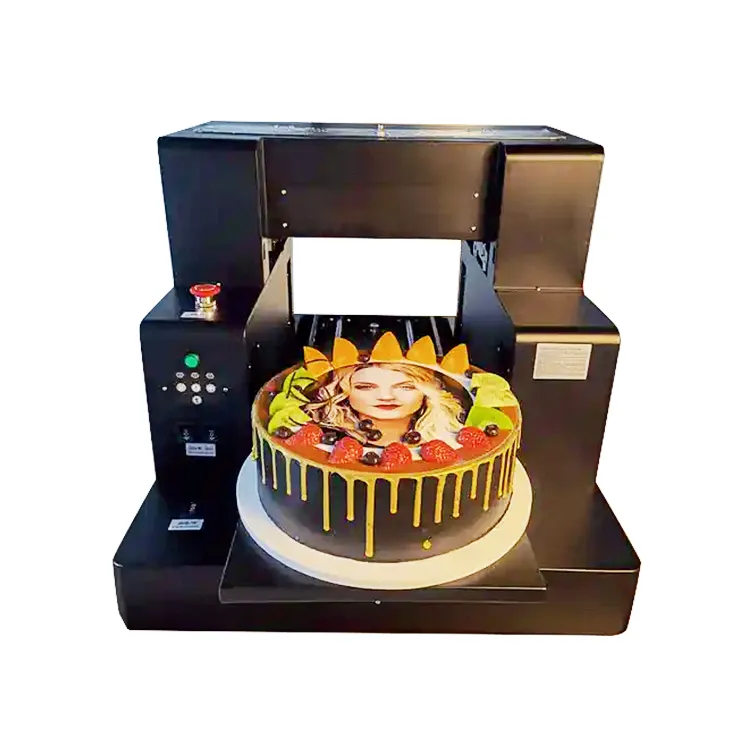 新しいデザインの食用インク3DバースデーケーキTシャツフードピクチャープリンターケーキ印刷機
