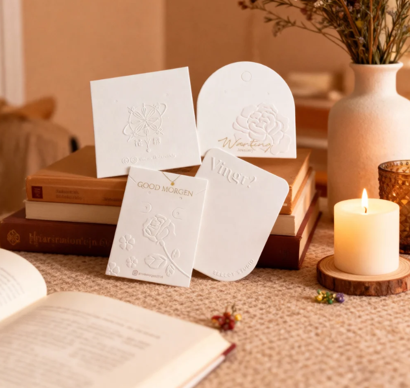 Custom 600gsm Coated Paper Business Cards High Quality Screen Printed Embossed Cardboard Greeting Cards