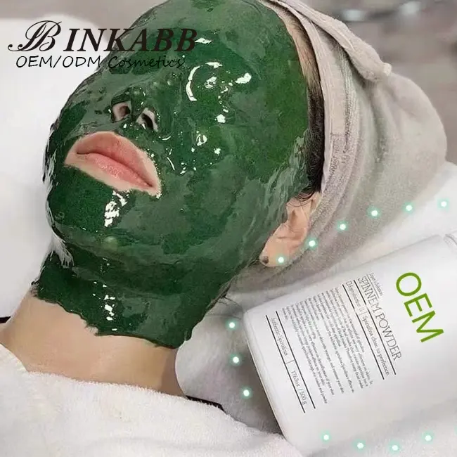 Mascarilla Facial de algas verdes para el cuidado de la piel, cubrebocas con polvo de espirulina, Natural, 100% orgánico, DIY, OEM