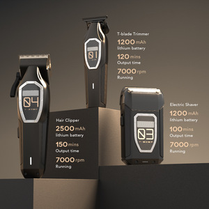 Tondeuse à cheveux électrique professionnelle, tondeuse, rasoir, ensemble avec batterie 2500 mAh, 7000 tr/min, rechargeable, kit de toilettage pour hommes - Product Image 1