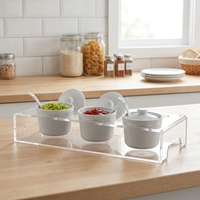 Étagère à épices en acrylique pour tiroir de cuisine, rangement de bouteilles d'assaisonnement pour cuisinière, présentoir de condiments