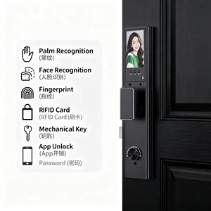 Meilleur rapport qualité-prix : Serrure de porte intelligente avec application Tuya, caméra WiFi, <span class=keywords><strong>reconnaissance</strong></span> d'empreintes digitales et faciale, commande <span class=keywords><strong>vocale</strong></span> IA pour portes métalliques/bois - Product Image 4