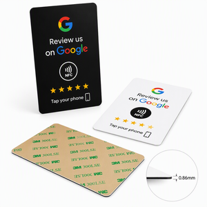 Tarjeta de reseñas de <span class=keywords><strong>Google</strong></span> de plástico programable con código QR, chip NFC, resistente al agua, 13.56MHz, control de acceso - Product Image 2