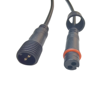 Câble adaptateur étanche IP67 M12 2 broches, contacts en cuivre mâle/femelle, boîtier PVC, application alimentation 5A, connecteur personnalisé