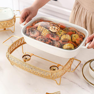 Réchaud à buffet en céramique, ensemble de 3 chauffe-plats, réchaud à buffet pour mariage, hôtel, réchaud à buffet pour fête, réchaud à buffet en céramique - Product Image 3