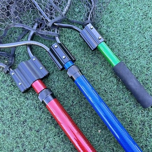 Nouvelle épuisette de pêche à la carpe Seehoo OEM 1,8m <span class=keywords><strong>3m</strong></span> en nylon et caoutchouc, filet de pêche télescopique pliable en carbone 3K avec caoutchouc - Product Image 4