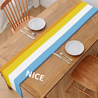 Chemin de table personnalisé arc-en-ciel gay avec motif Aroace, en polyester, idéal pour la décoration de table à la maison, les dîners et les fêtes.