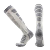 Chaussettes de ski pour hommes en gros, hautes jusqu'au genou, sans coutures, en coton peigné, pour snowboard, hiver, chaudes, épaisses, avec logo personnalisé, chaussettes de sport