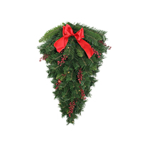 Guirlande en forme de larme de haute qualité, écologique, en PVC vert artificiel, LED, taille personnalisable, colorée, pour porte d'entrée, fenêtre, mur, Noël