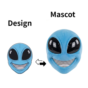 1 pièce Tête de mascotte personnalisée avec logo de marque, taille adulte, personnage de dessin animé Alien, pour Halloween, carnaval, fête, cosplay - Product Image 2