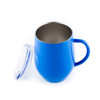 Gobelet isotherme en acier inoxydable 12 oz avec revêtement en poudre, logo personnalisé, pour thé, café et mug, tasse de voyage portable 12 oz avec poignée
