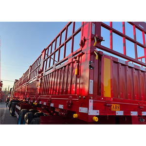 JOZOTG 4 Ejes Valla de Pared Alta Lateral Animal Ganado Transporte <span class=keywords><strong>Jaula</strong></span> Carga Semi Camión Remolque - Product Image 3