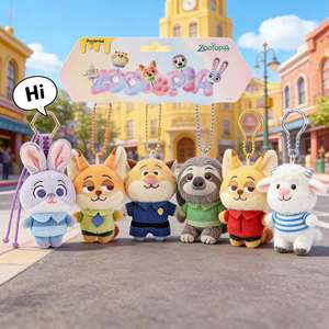 柔らかくて可愛い、心地よい漫画風キュートな動物園2 ジュディ・ニックのぬいぐるみ、ストレス解消ぬいぐるみ、バックパックチャーム、誕生日プレゼント - Product Image 1