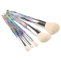 Lot de 10 pinceaux de maquillage de luxe pour le visage, poils synthétiques véganes, manche en plastique, ensemble professionnel pour le correcteur