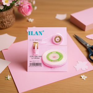 Nastro Ilan Gasa 0,6 cm 35Y colore rosa per artigianato e decorazioni - Product Image 3