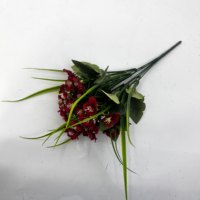 Buket Bunga Kecil Buatan 5 Tangkai, Simulasi Daisy Multi-warna dengan Rumput untuk Dekorasi Pernikahan dan Rumah