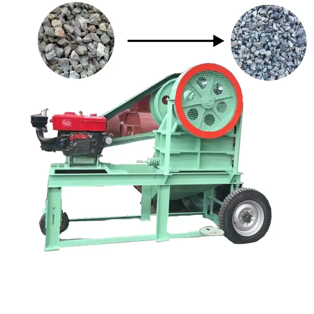 Hot Sale PE200*300 Small Mobile Jaw Crusher Diesel Engine and Accessories Rubber Plastic Crusher