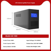Fuente de alimentación ininterrumpida UPS 1000VA/600W Estabilizador de voltaje de retardo de respaldo de servidor de sala de monitoreo de computadora en espera única