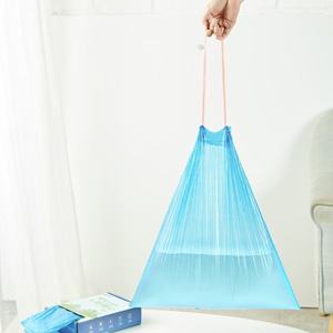 Sacs à ordures en PE-BD PE-HD imprimés avec logo personnalisé blanc jaune bleu noir couleur avec cordon de serrage en rouleau - Product Image 3