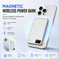 Batterie externe magnétique sans fil ultra-fine 6,8 mm PD20W à charge rapide avec écran LCD pour iP 18