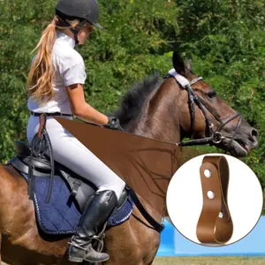 Semplice pelle PU Paddle Riding frusta cordino in pelle di cavallo con cintura frusta fondina per equitazione fruste manico ad anello