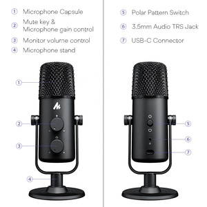 Desktop Usb Microfoni <span class=keywords><strong>per</strong></span> <span class=keywords><strong>Giochi</strong></span> <span class=keywords><strong>per</strong></span> Computer, trasmissione in diretta, youtube e skype - Product Image 2