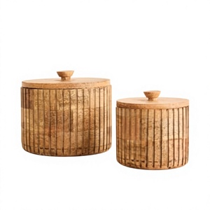 Premium Acacia Wood Classic Design 250mL Capacity Airtight <b>Kitchen</b> Canister <b>Storage</b> <b>Jar</b> <b>for</b> Coffee Tea Spices Handcrafted Wooden - Product Image 1