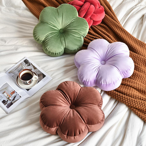 Cojín de asiento de terciopelo floral redondo de seis pétalos de 15 pulgadas para decoración del hogar, almohada suave para el suelo de la silla en forma de flor - Product Image 5