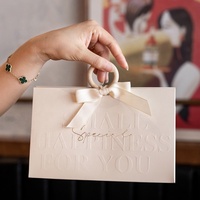 Boîte d'emballage de gâteaux en Stock avec poignée, dossier/boîte en papier pour biscuits, cadeau de mariage