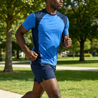Tenue de sport personnalisée pour homme, couleur contrastée, légère, pour la course à pied, la salle de sport, l'entraînement, séchage rapide, t-shirt d'été pour homme