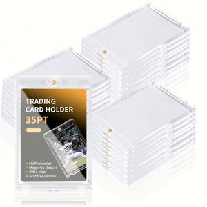 Strong Magnetic Card <b>Protector</b> Hard Plastic Transparent Portable 2.87x4.33 Inch Protective Cover Clip King Star Game Collection - Product Image 3