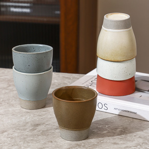 Japanese Style Pottery Tea Cup Stoneware Coffee Cup Retro Clay Cups - Product Image 6