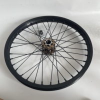 Jeu de roues à rayons droits avec jantes noires et écrous noirs pour Surron Light Bee tout-terrain, avant 19 1.4, arrière 16 2.15, sans pneus