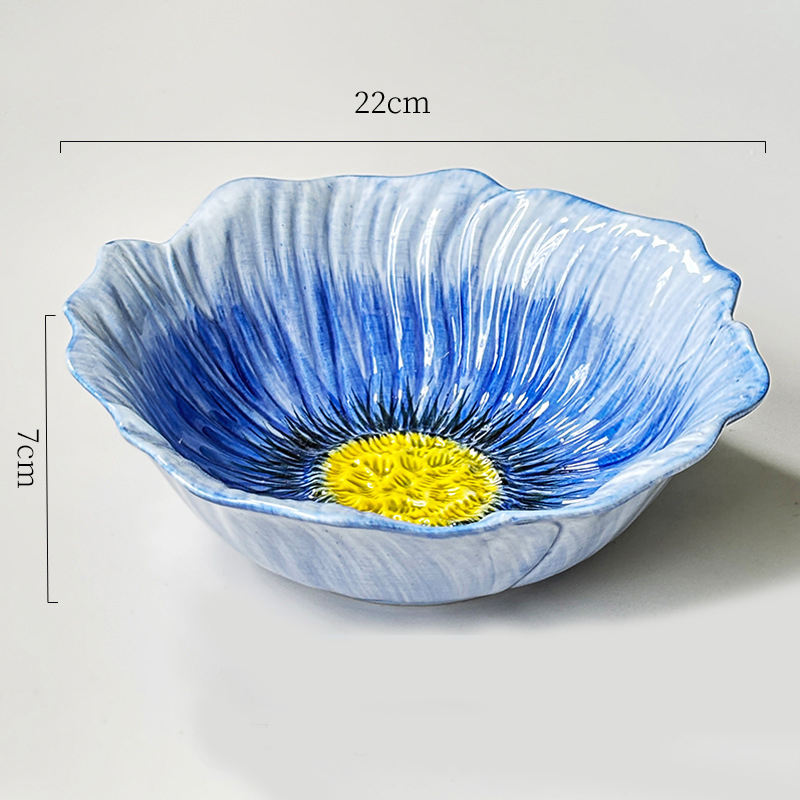 8.6 inch blue  soup bowl
