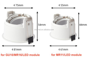 Cadre de lumière encastré anti-éblouissement LED Spot douille réglable GU10/MR16/11 porte-ampoule montage plafond vers le bas luminaire - Product Image 6