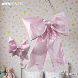 Fiocco Gigante Rosa Famoso su Internet Decorazione per Atmosfera Natalizia Carina da Esporre nelle Vetrine dei Centri Commerciali per Scattare Foto - Product Image 4