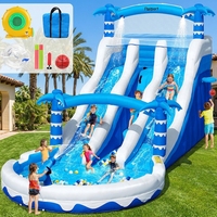 Toboggan aquatique gonflable commercial FBsport, toboggan aquatique gonflable pour adultes, équipement de jeu aquatique intérieur pour les petits enfants