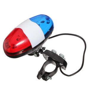 6 LED 4 tonos sonidos bicicletas campana <span class=keywords><strong>policía</strong></span> coche luz bocina electrónica <span class=keywords><strong>sirena</strong></span> para chico niños bicicleta Scooter ciclismo lámpara - Product Image 1