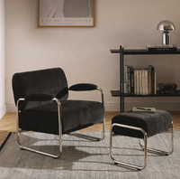 Fauteuil d'appoint moderne et élégant de style nordique minimaliste avec dossier rembourré et pieds en métal chromé pour salon, hôtel, appartement