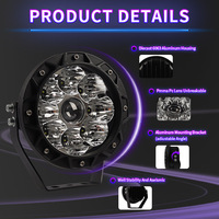 Feux de travail LED ronds de 5/7/9 pouces 12V 24V modifiés pour les voitures tout-terrain, camions, VTT, SUV, tracteurs, motos, phares de conduite LED DRL