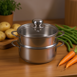 KARL KRGER หม้อนึ่งสแตนเลส 3.6 ลิตร 20 ซม. พร้อมฝาปิดสำหรับมันฝรั่งและผัก - Product Image 3