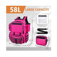 Sac à dos tactique isotherme en tissu Oxford pour équipement de pêche, avec compartiment isotherme zippé, support de canne détachable, sangle bandoulière et grand espace de rangement pour équipement