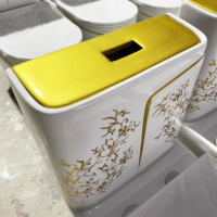 WC monobloc en céramique doré, design de luxe, à poser au sol, pour salle de bain