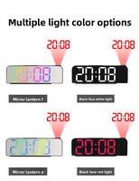 Réveil intelligent à projection LED 2026 avec grand écran numérique et thermomètre intégré pour chambre à coucher – Horloge de chevet moderne en plastique
