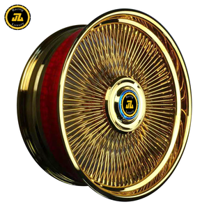 Rueda de alambre de radios personalizada JZ109, pulido de cromo dorado/plateado para coche antiguo <span class=keywords><strong>Cadillac</strong></span> Lowrider Vintage, 100/140/180 - Product Image 1