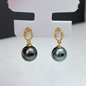 S925 <b>Silver</b> DIY <b>Pearl</b> Accessories Fashion <b>Silver</b> Jewelry <b>Earrings</b> with 9-12mm Round Beads and 22288 Empty Tray - Product Image 1