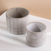 Yingyuanwang — Pots de ciment ronds, cylindre, Style rétro, pour plantes, décoration de maison, jardinière, en céramique, béton