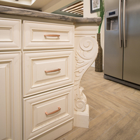 Lemari dapur Set penuh Modular, lemari dapur putih RTA kayu padat kustom dari Vietnam