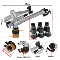 Sprinkler Gun Pertanian 2-Inci, Putaran 360 Derajat, Penggerak Gigi, Material Logam, Jangkauan Jauh untuk Lahan Pertanian, Rumput, Big Rain Gun